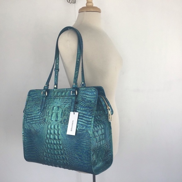 Brahmin Tia Peacock Melbourne Tote with registration card and dust bag N… - Picture 1 of 16